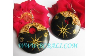 Hand Painting Wooden Earrings